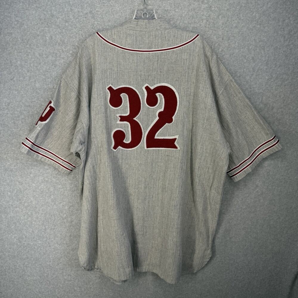 Colosseum Indiana Hoosiers 32 Jersey Mens XXL Gray Wool Blend Basketball - Picture 2 of 10